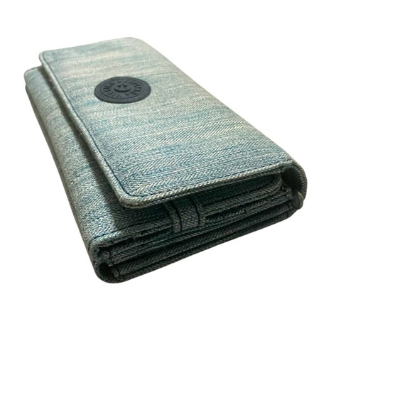 Kipling Women's Large Printed Fashion Wristlet Wallet Blue / Gray - Picture 4 of 10